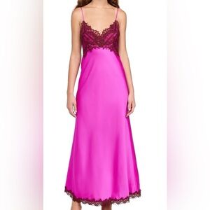 LOVE SHACK FANCY AMELIANE Maxi Dress In FUSHIA Pink Size 10 NWT SHOWSTOPPER!